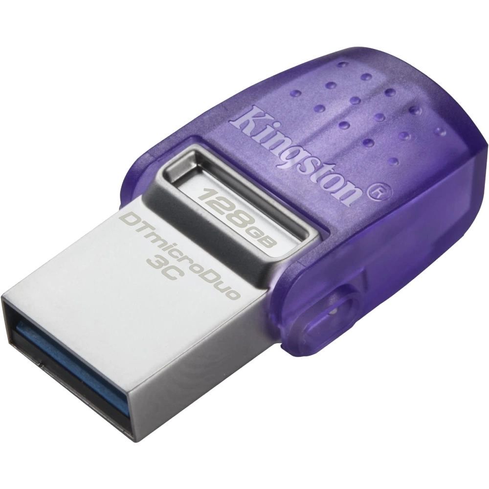 Kingston 128GB USB 3.2 Type-A Gen1 + Type-C DT microDuo 3C R200MB/s