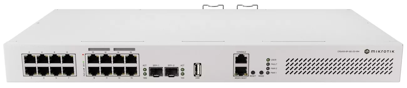 Коммутатор управляемый MikroTik CRS418-8P-8G-2S+RM
