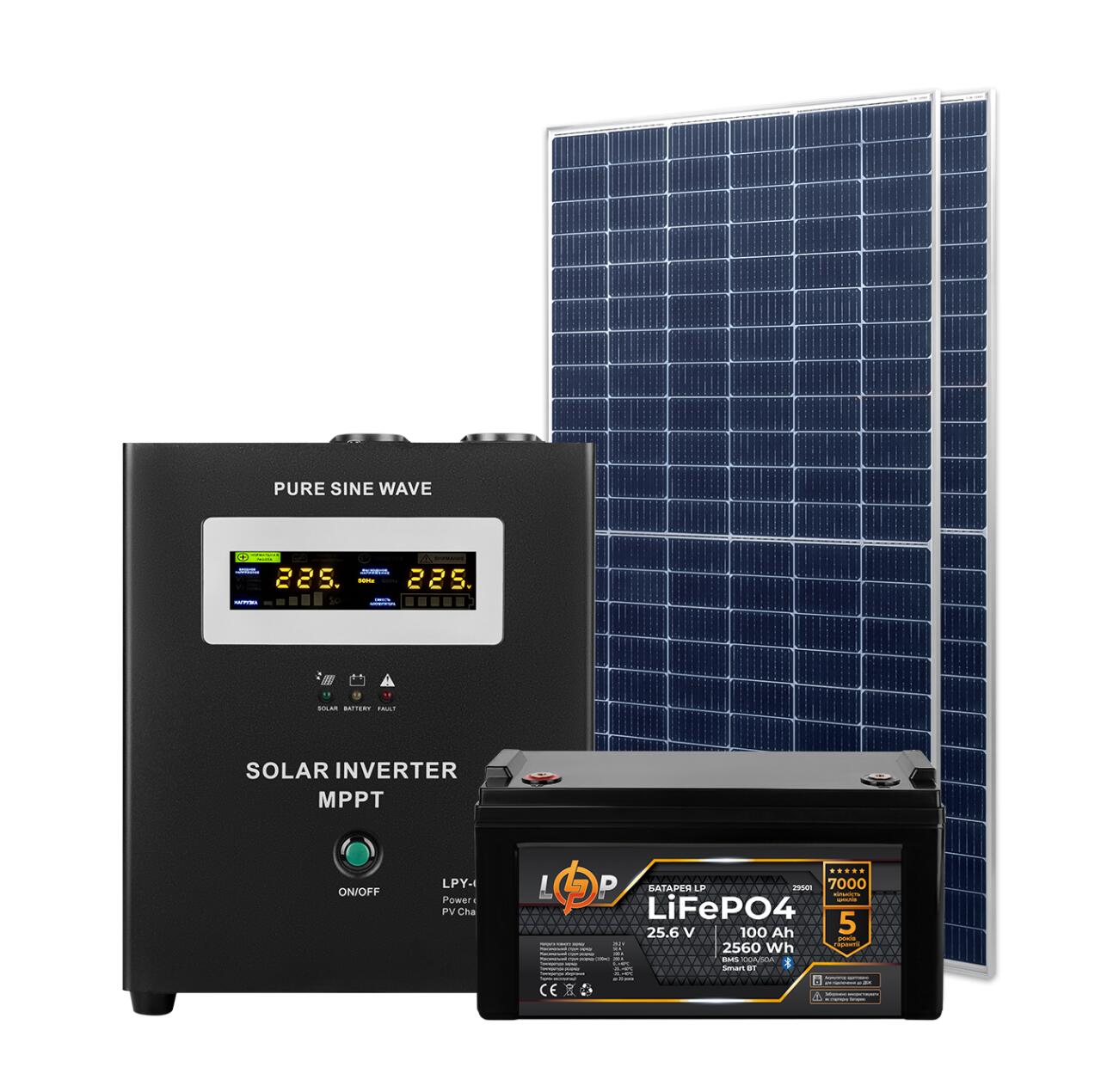 Комплект СЭС 1kW АКБ 1.2kWh (литий)100 Ah Премиум