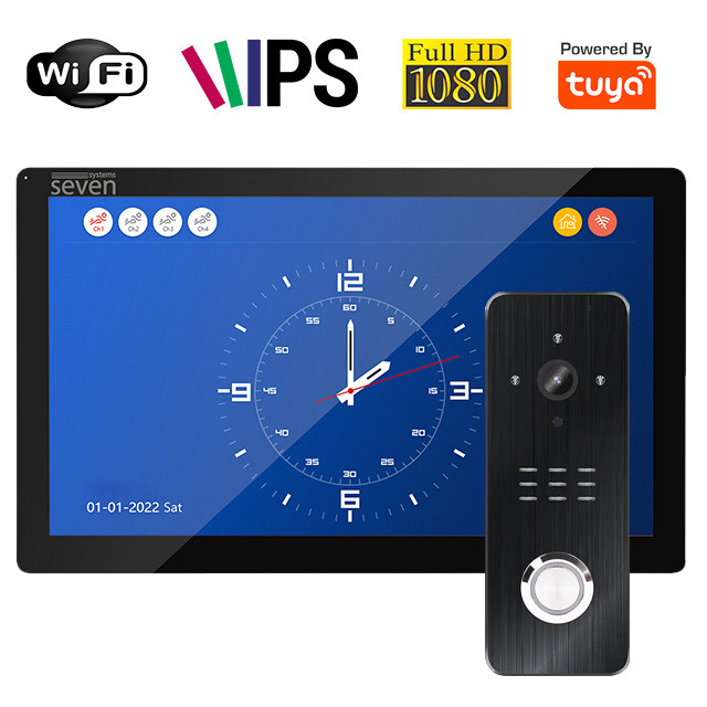 Комплект Wi-Fi домофону 10 дюймів з панеллю виклику SEVEN DP-7517/07Kit black