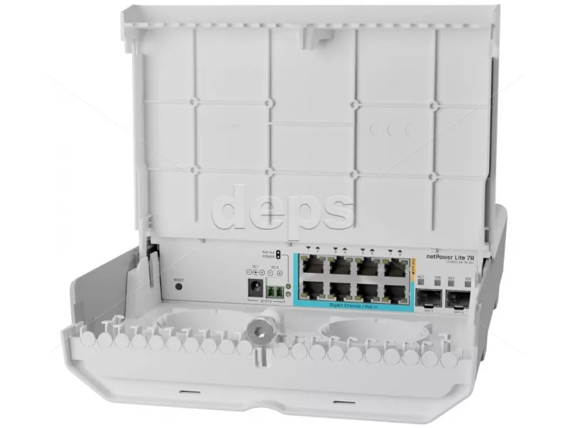 Комутатор керований (зовнішній) MikroTik CSS610-1Gi-7R-2S + OUT "netPower Lite 7R"