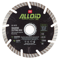 Круг отрезной Alloid Pro, алмазный, Deep Cutting, 125мм (DS-18125)