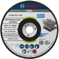 Круг отрезной Bosch Professional, для нержавеющей стали и металла, 76×4×10 мм, 2 шт (2.608.601.705)