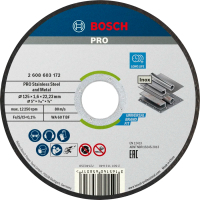 Круг отрезной Bosch Professional для нержавеющей стали и металла, 125×1.6×22.23 mm, 100 шт (2.608.626.114)