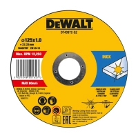 Круг отрезной DeWALT HIGH PERFOR, нержавеющая сталь/листовой металл, 125x1.0x22,23 мм, 10 шт (DT43972)