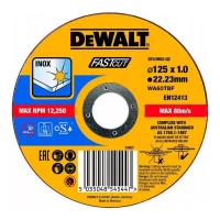 Круг отрезной DeWALT INOX FASTCUT, нержавеющая сталь/листовой металл, 125х1х22.23 мм (DT43902)