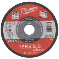 Круг отрезной Milwaukee по металлу, SC 41/125х3 PRO+, 125мм (4932451492)