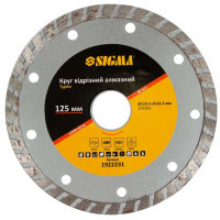 Круг отрезной Sigma алмазный "Турбо" 125x1.8x22.2мм, 12000об/мин (1922231)