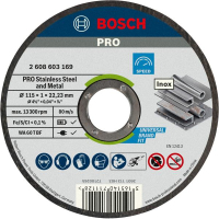 Круг відрізний Bosch Professional, для нержавіючої сталі та металу, 115×1×22.23 mm (2.608.603.169)