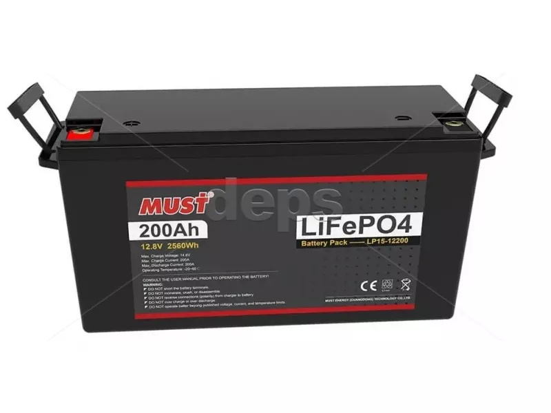 LiFePO4 аккумулятор Must LP15-12200 BT (4S 12V/200Ah Dis/Ch: 100A/100A)