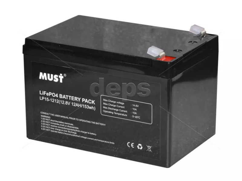 LiFePO4 акумулятор Must LP15-1212 (4S 12V/12Ah Dis/Ch: 10A/10A)