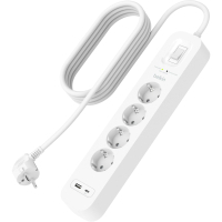 Мережевий фільтр живлення Belkin 4хТипF, 16А, USB-A/USB-C 18Вт, 2м (SRB001VF2M-V2)