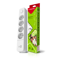 Мережевий фільтр живлення EUROELECTRIC Х4 10А 2м USB, Type-C, White (EE-104USB/C-2M)