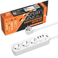 Мережевий фільтр живлення LogicPower LP-X3 PREMIUM, 4m white (19526)