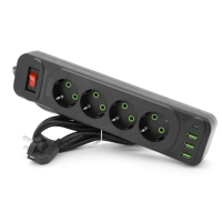 Мережевий фільтр живлення Meilepai F24U, 4 роз EU, 3USB Black (F24U-Black)