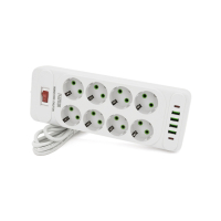 Мережевий фільтр живлення Meilepai F34U, 8 роз EU, 4USB, 2PD White (F34U-White)