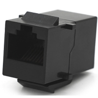 Модуль Keystone проходной в рамку 1+1 RJ45 кат.5E UTP, Black Voltronic (30343)