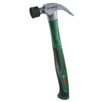 Молоток Bosch столярный, 450г, рукоятка стекловолокно, гвоздодер, с мягким бампером (1.600.A03.4GK)