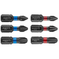 Набір біт Graphite ударних PH1 / 2/3, PZ1/2/3 x 25 мм, 6 шт. (56H540)