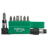 Набір біт Toptul з Г-подібним перехідником 1/4" 8шт. (GAAL0802)