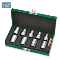 Набір торцевих головок Toptul TORX 1/2" E10-E24 9шт. (зірка Давида) (GAAD0907)