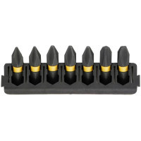 Набор бит DeWALT в касете для Tough Case, FlexTorq, L = 25 мм, Рh1 - 2 шт, Рh2 - 3 шт, Рh3 - 2шт (DT70808)