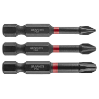 Набор бит Graphite ударные 3 ед., 1/4", PH1/2/3 x 50мм, сталь S2 (56H543)