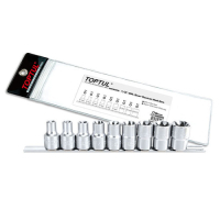 Набор торцевых головок Toptul TORX на планке 1/2" E10-E24 9шт. (GAAG0901)