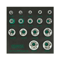 Набор торцевых головок Toptul Torx Plus EPR 1/4",3/8",1/2" 6EPR-32EPR 16шт. в ложементе (GABF1601)