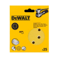 Наждачний папір DeWALT самоклеюча d=125мм, зерно 120, для ексцентрикових шліфувальних машин, 25шт. (DT3115XM)