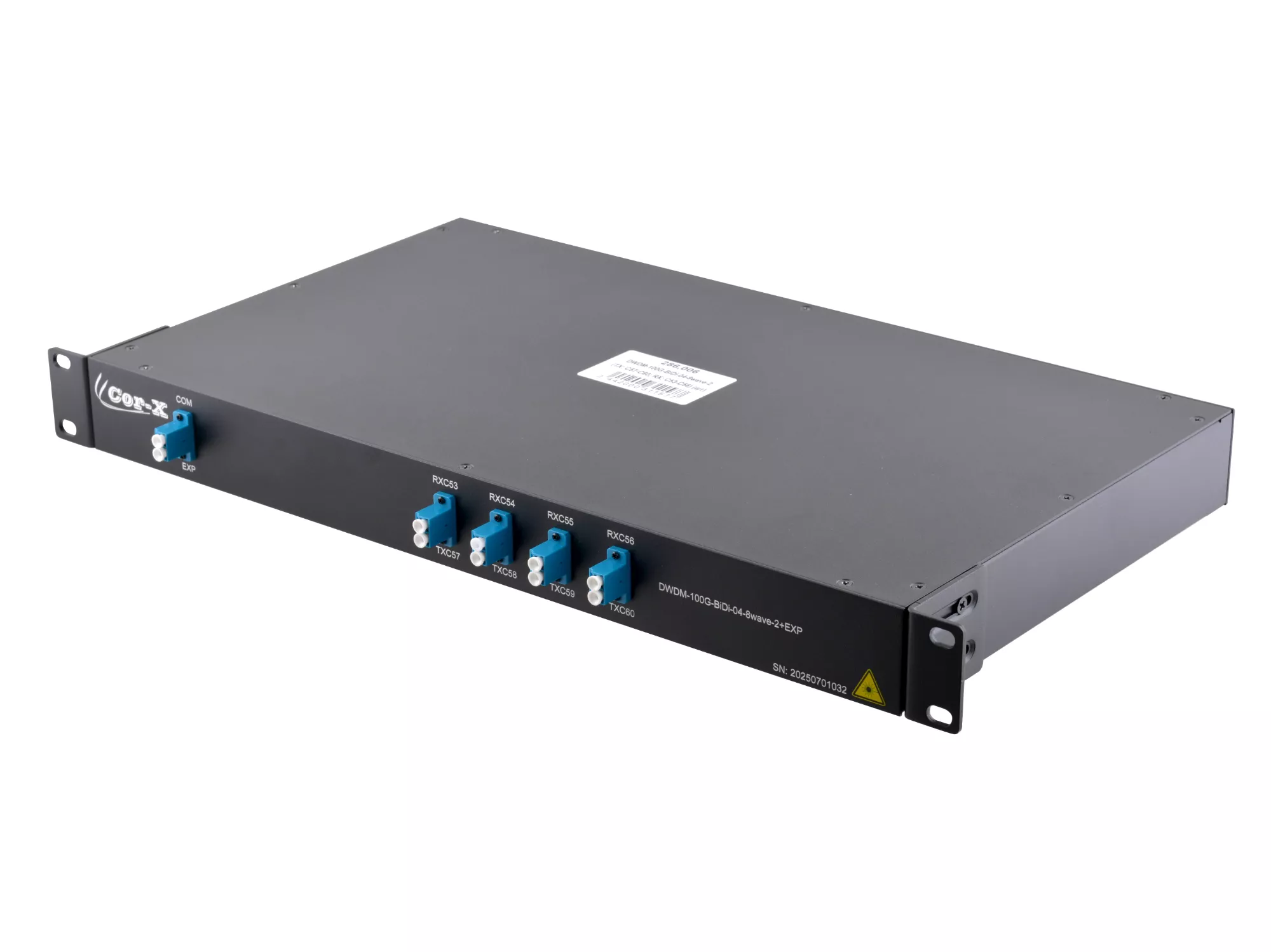 Одноволоконні оптичні мультиплексори Cor-X DWDM-100G-BiDi-04-8wave DWDM-100G-BiDi-04-8wave-1(TX; C53-С56; RX: C57-C60