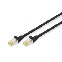 Патч-корд 0.25м, CAT 6a S-FTP, AWG 26/7, Cu, LSZH, black Digitus (DK-1644-A-0025/BL)