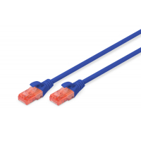 Патч-корд 0.5м, CAT 6 UTP, AWG 26/7, Cu, LSZH, blue Digitus (DK-1617-005/B)