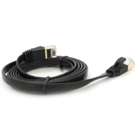 Патч-корд 1.5м UTP cat.7, CU, RJ45, плоский, black Weepda (PCMF-CU7/1.5Bk)