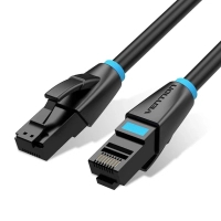 Патч-корд 10м, UTP cat 6 RJ-45 flat black Vention (IBJBL)