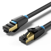 Патч-корд 1м, S/FTP cat 8 RJ-45 black Vention (IKABF)