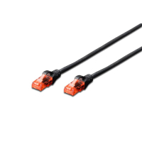 Патч-корд 1м, UTP, cat.6, CCA, AWG 26/7, PVC, black Digitus (DK-1612-010/BL)