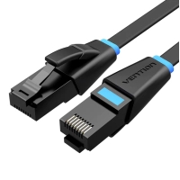 Патч-корд 3м, UTP cat 6 RJ-45 flat black Vention (IBJBI)