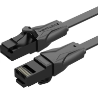 Патч-корд 5м, UTP cat 6 RJ-45 flat black Vention (IBJBJ)
