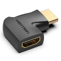 Перехідник HDMI M to HDMI F 4K60Hz 90° corner black Vention (AIQB0)