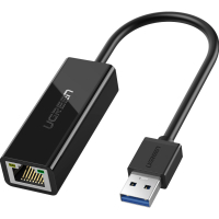 Перехідник USB 3.0 AM to RJ45 Ethernet 1000Mbps CR111 Black Ugreen (20256)