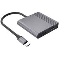 Перехідник USB-C M to HDMI F + DisplayPort F 4K60Hz Cablexpert (A-CM-HDMIFDPF-01)