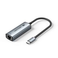 Перехідник USB-C to RJ45 Ethernet 2500Mbps gray Vention (CFTHB)