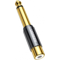 Переходник 6.35mm M to RCA F AV169 black Ugreen (80731)