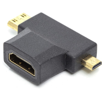 Переходник HDMI (F) to mini HDMI (M) / micro HDMI (M) PowerPlant (CA912056)