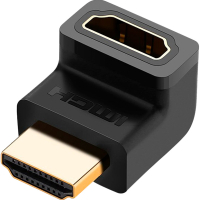 Переходник HDMI M to HDMI F 90° corner UP HD112 black Ugreen (20110)