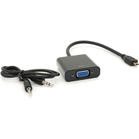 Переходник micro HDMI M to VGA F + Audio 0.3m 4K/2K black Voltronic (YT-C-mHDMI(M)/VGA(F)+AUX)