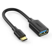 Переходник OTG USB 3.0 AF to USB-C US154 black Ugreen (30701)