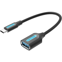 Переходник OTG USB 3.1 AF to USB-C 0.15m black Vention (CCVBB)
