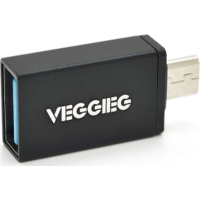 Переходник USB 2.0 AF to Micro 5P M OTG black VEGGIEG (V-OT01)